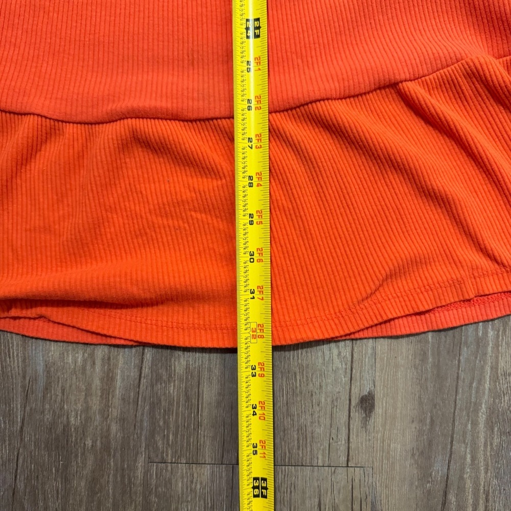 Old Navy Fit & Flare Dress Girls XL 14-16 Orange Ribbed Knit Casual Sleeveless - Picture 9 of 9